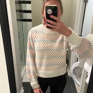 Marine Layer Multicolor Dot Turtleneck Sweater